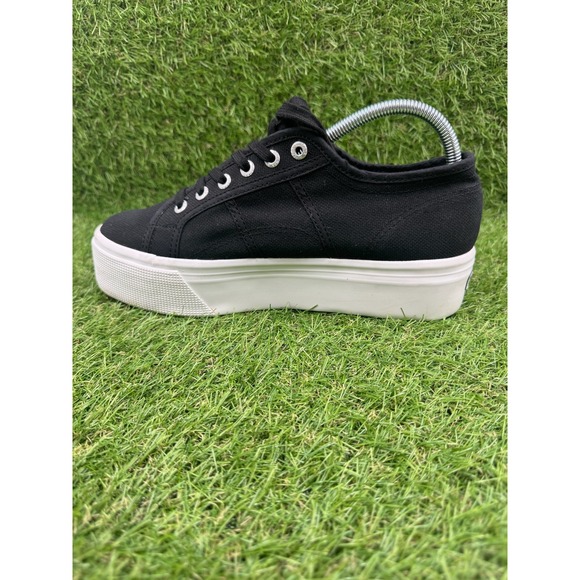 Superga 2790 Platform Sneakers Womens Size 9.5 Black White Casual Lace Up Shoes - Picture 4 of 10